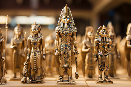 古埃及文化复古的黄金雕像背景