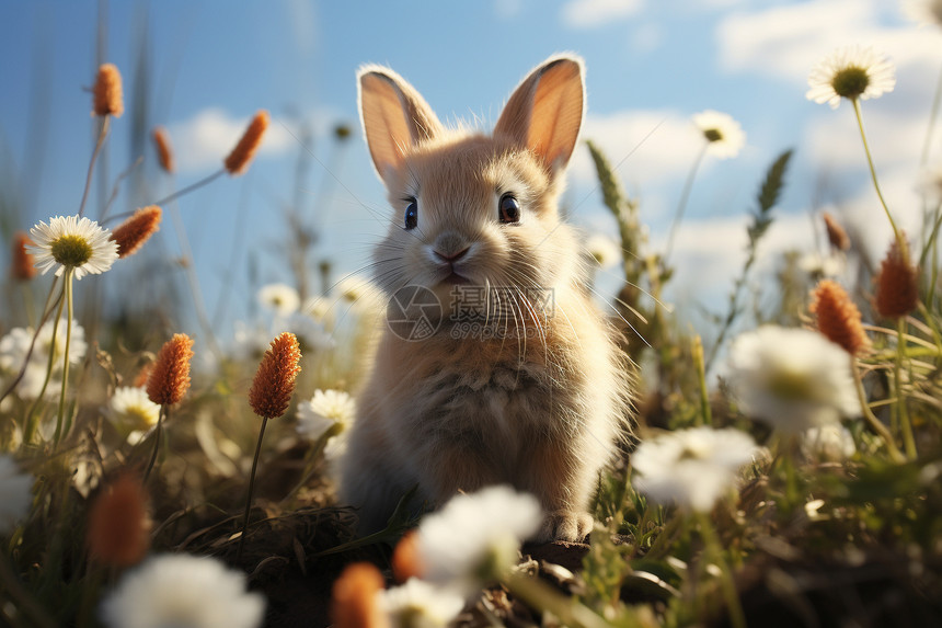 春天里的小兔子图片