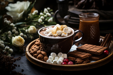 巧克力与咖啡背景图片