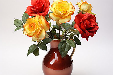 花瓶里漂亮的鲜花背景图片