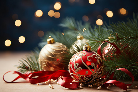 节日圣诞挂饰圣诞树上的装饰物背景