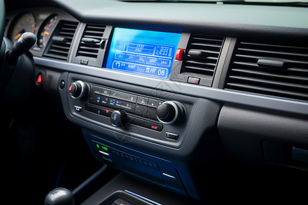 空调按钮一辆车内的空调系统背景