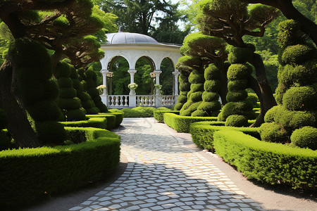 古典庭院之美背景图片