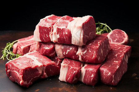 鲜红鲜嫩的牛肉背景图片