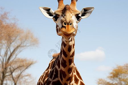户外强壮的长颈鹿动物背景图片