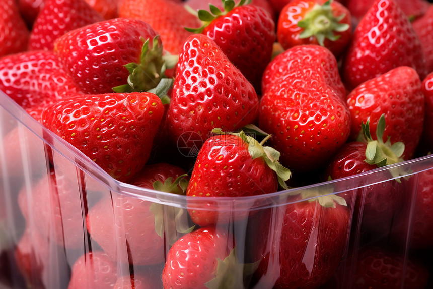 成熟的多汁草莓图片