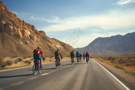 健身道道路上骑行的男性背景