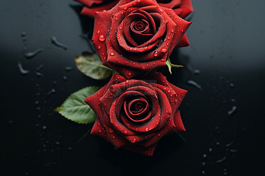 漂亮美丽的红色玫瑰花图片