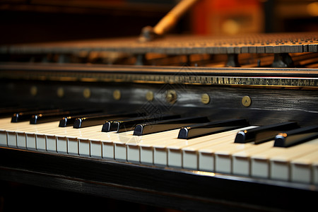 钢琴音符木质键盘背景