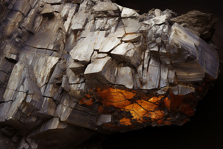 岩石中的金属矿产背景图片