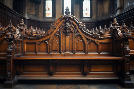 古典木质长椅背景图片