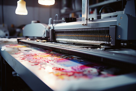 宣传单设计机器印刷机上五彩的纸张背景