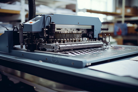 工厂内的印刷机机器背景图片
