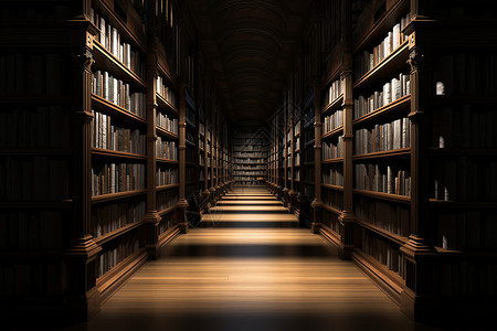 书单模板图书馆里的书架背景