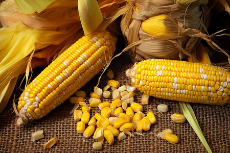 丰收的农业玉米背景图片