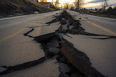 地震后的公路背景图片
