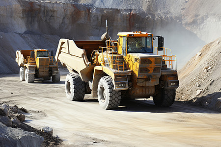 挖掘的工业卡车背景图片
