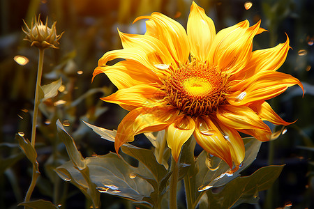 金色的植物向日葵背景图片