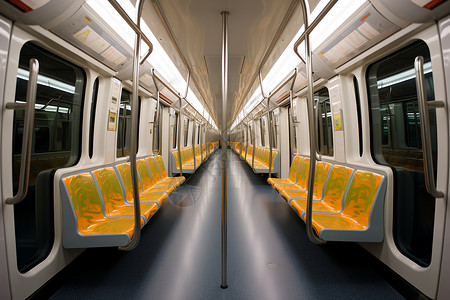 黄色座椅的地铁背景图片