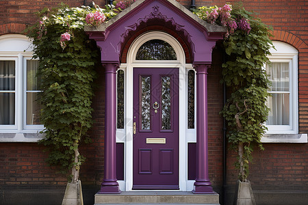 建筑的紫色大门背景图片