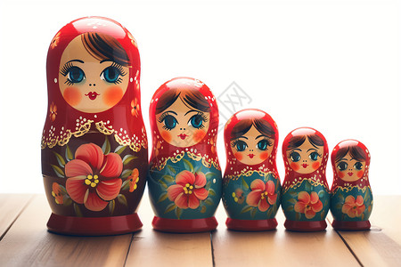 传统俄罗斯木偶背景图片