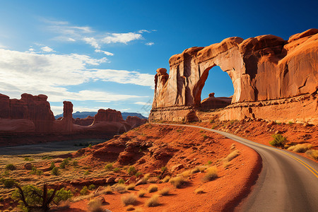 峡谷穿越穿越沙漠的道路背景