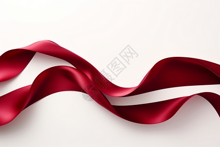 节日庆祝飘带红色的丝绸飘带背景