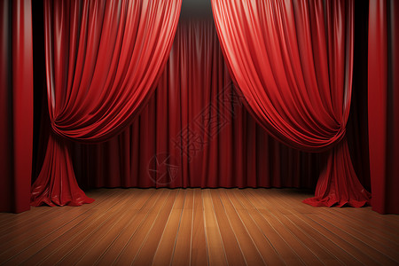 舞台红毯红丝绒帷幕背景