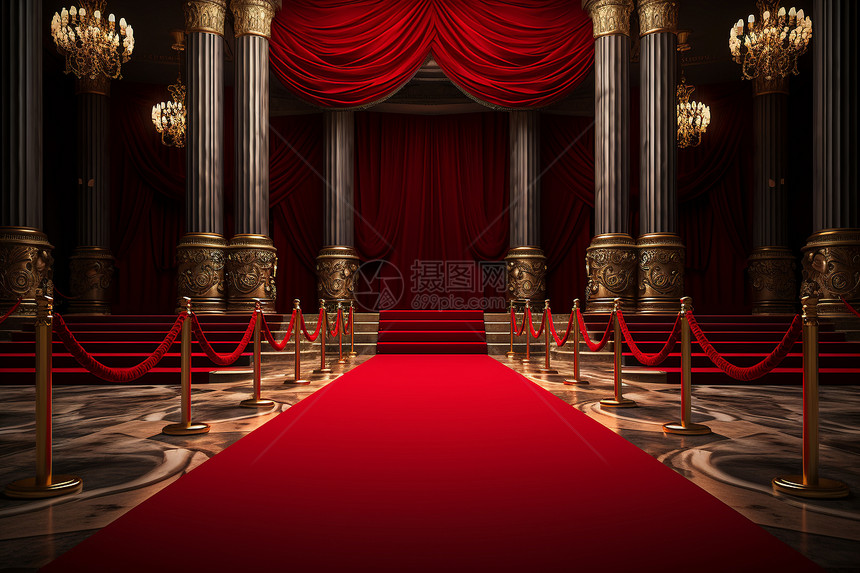 豪华剧院的红毯图片