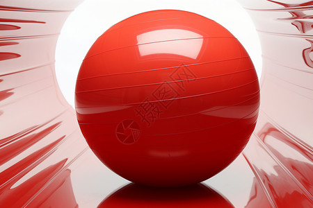 抽象空间里的红色橡胶球设计图片