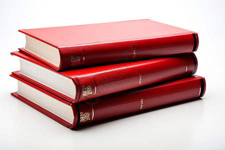 三本红色书籍高清图片