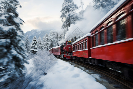 森林列车冬日森林里的列车背景
