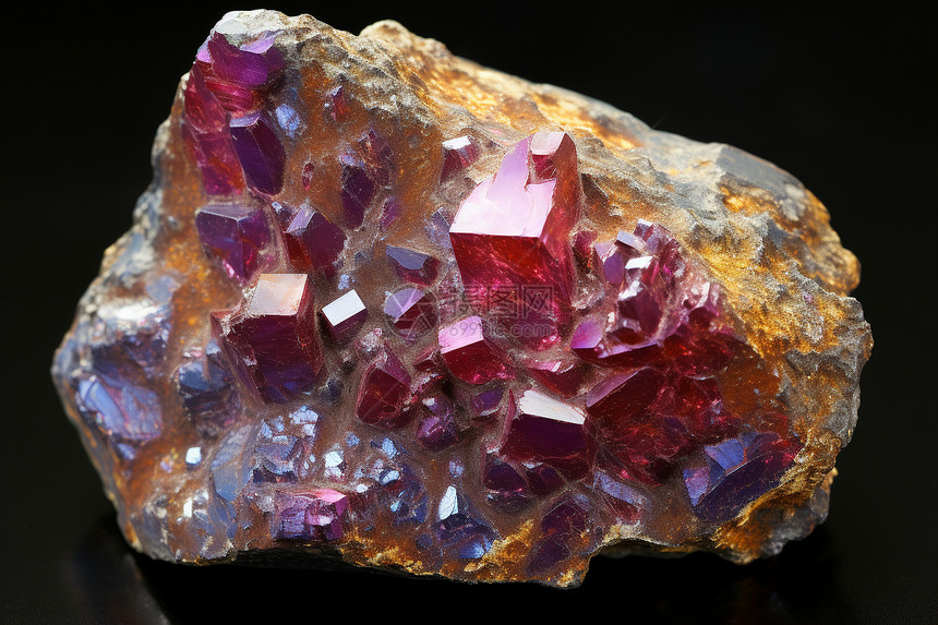 闪耀发光的紫色矿石图片