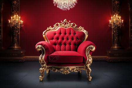 金碧奢华复古的欧式座椅背景