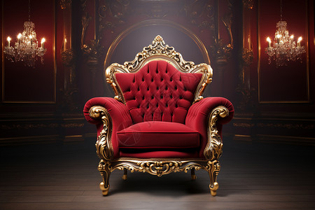金碧辉煌的古典座椅背景图片