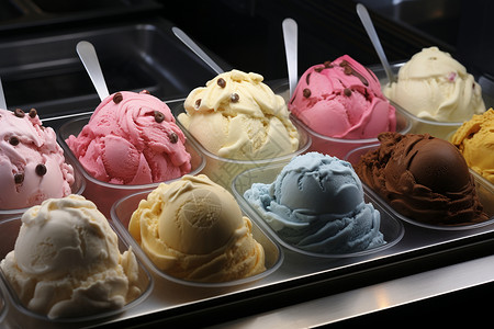 清凉解暑的冰淇淋背景图片