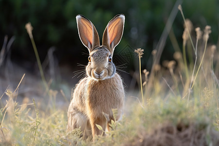小兔子在草丛中高清图片