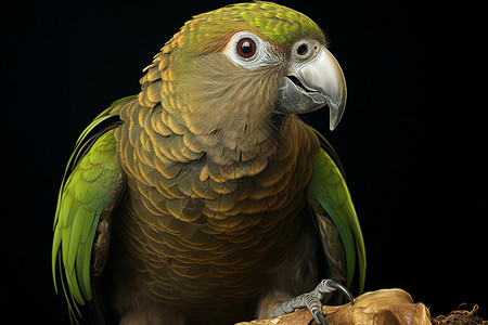 木头上的鹦鹉背景图片