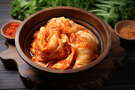 美味的韩国泡菜背景图片