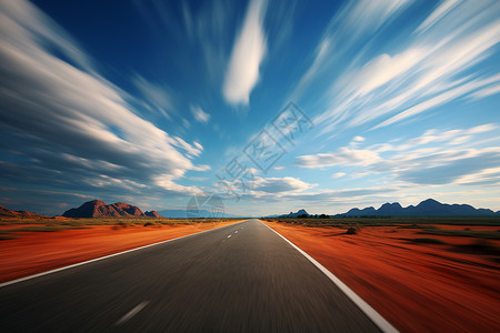 空旷的荒野道路背景图片