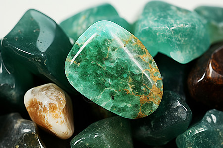 碧绿的玉石矿物石英高清图片