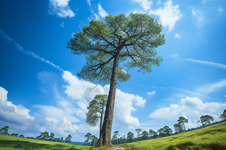 蓝天下的树背景图片