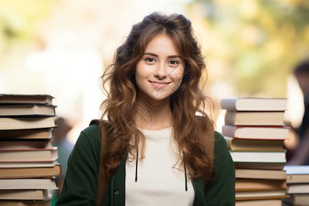 自信的女大学生背景图片