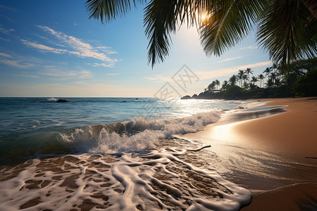 阳光下的沙滩背景图片