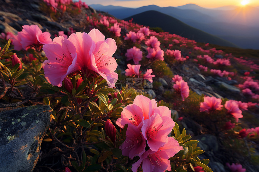 山顶的花海图片