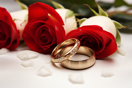 时尚浪漫的订婚戒指背景图片