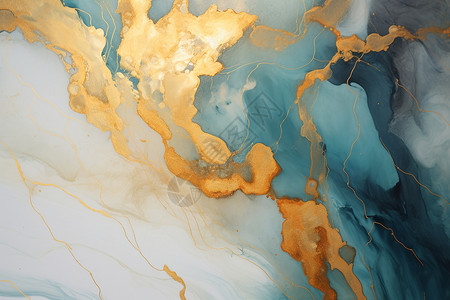 抽象大理石抽象蓝金色岩石纹理壁纸背景