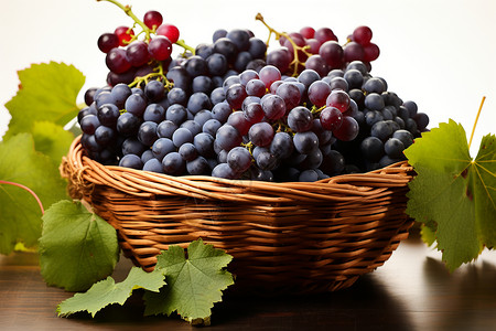 篮子里的葡萄背景图片