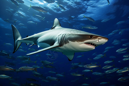 鲨鱼攻击深海掠食鲨鱼背景