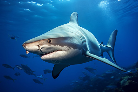 鲨鱼攻击鲨鱼的王者之姿背景